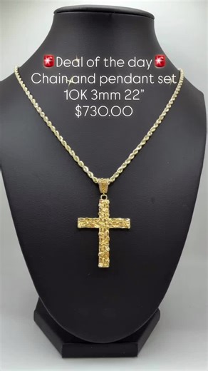 🚨Deal of the day🚨 Chain and pendant set 10K 3mm 22” $730.00 📍270 W North Ave. Booth 945 Villa Park IL. 60181 📲 331-240-7601 Ship ping is available • WE OFFER LEASE TO OWN by Acima leasing •TAKE NOW PAY LATER • Walk out with any item in store and pay it off later. No credit needed. WE ALSO OFFER FINANCING by Synchrony finance. DM US FOR INQUIRIES! #10kgold #jewelrydesign #goldchain #goldpendant #10kgoldchain