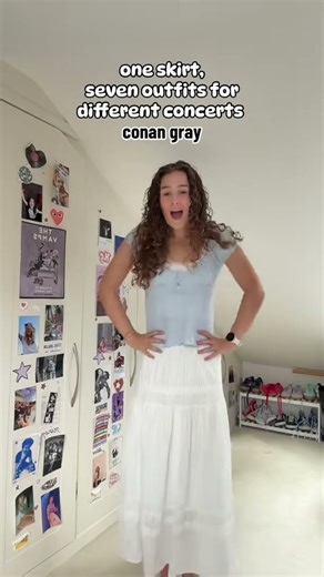 7 concert outfits using 1 skirt! #concertvlog #concertoutfitideas #outfits #outfitinspo #music