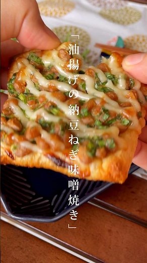 油揚げにのっけて焼くだけ！トースターで簡単おつまみ「納豆ねぎ味噌焼き」時短レシピ #料理