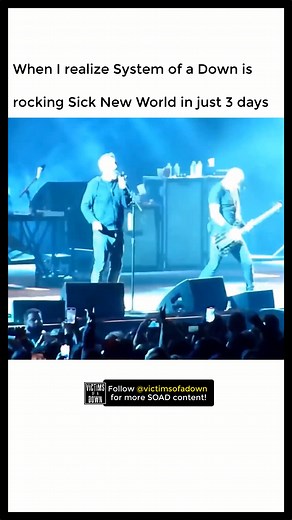14K views · 567 reactions | Are you ready for Sick New World?! Just a few days to go to see our favorite band System Of A Down live on stage again. Have fun everyone going, we'll update our social media outlets in real time with available streams, pictures and more. Let’s do this! #SystemOfADown #SOAD #DaronMalakian #SerjTankian #ShavoOdadjian #JohnDolmayan #SickNewWorld #SOAD2023 #System2023 | Victims Of A Down | Facebook