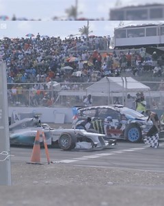 57K views · 1.8K reactions | Since F1 is racing here in the US this weekend (brand new track in Miami), here’s a throwback to 2014 when I "demo raced” my buddy Lewis Hamilton in my rallycross car at the Top Gear Festival in Barbados. It was a wild feeling lining up next to that F1 car - and then beating him to the first corner! That was a really good time. Best of luck this weekend, Lewis! | Ken Block | Facebook
