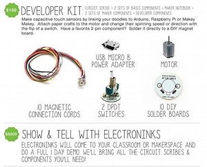 Circuit Scribe is a rollerball pen that writes in conductive ink