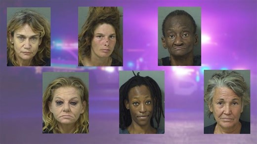 Six women arrested in West Palm Beach prostitution sting, police say
