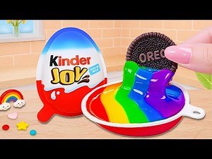 Satisfying Baking Miniature Rainbow KINDER JOY Egg Cake | DIY Relaxing Mini Cake ASMR | Mimi's Cake