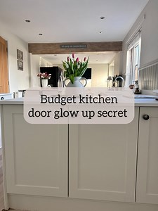 Kitchen cupboard door upcycle. I use 4 mm thick mdf and I get a sheet of mdf cut into 7cms wide strips and I then cut them to the exact length I need for each cupboard door. This is a great way to upcycle kitchen cupboard doors and it’s not expensive to do it this way. It takes a little time but worth it. Happy Monday xxx | Jillyshumblehome