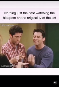 All of them are enjoying the bloopers like a normal random group of people 😂😂 | Friends Memes