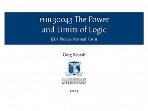 Advanced Logic §1.4 Prenex Normal Form