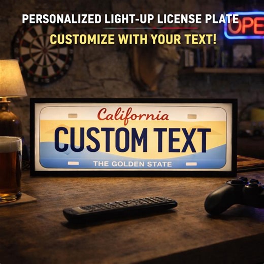 Custom License Plate Light Box Sign, Personalized Garage Decor, Man Cave LED Sign, Custom Car Plate Wall Light, Gift for Dad,auto Lover Gift - Etsy Australia