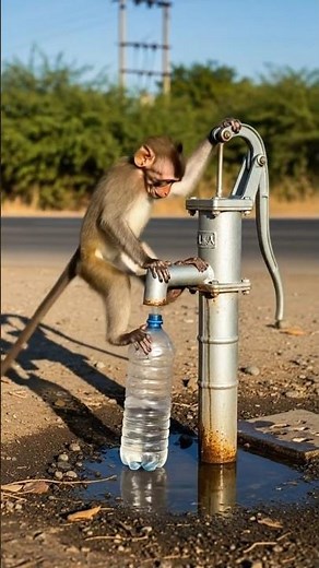 Baby Monkey Helps Its Unconscious Parent