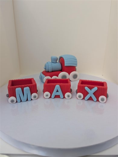 Edible Personalised Red Train and Carts Cake Topper - Etsy UK
