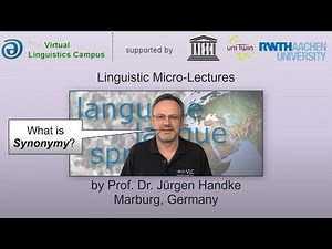 SEM_005 - Linguistic Micro-Lectures: Synonymy