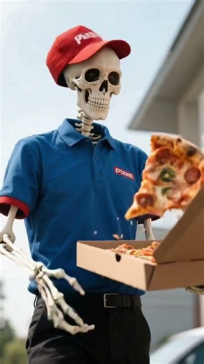 Funny Skeleton Pizza Delivery Animation 💀🍕 | Food Drops Fail#shorts #viral #comedy #skeleton #food