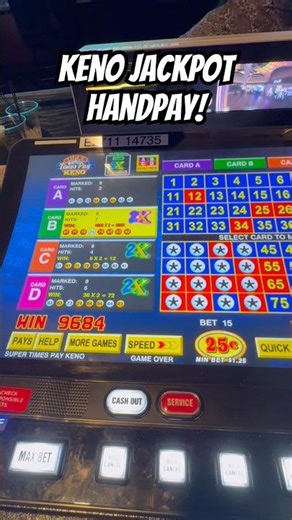 KENO JACKPOT HANDPAY! 💰💸🎰 #shorts #keno #slots #games #huge #win #shortfeed #viralvideo