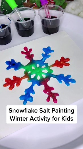 Snowflake Salt Painting Activity for Kids