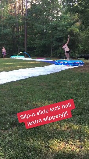 #slipnslide #kickball #fyp #summer @brittany_skiles @dskiles03