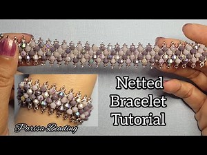 DIY Flat Netted Bicone Bracelet Tutorial 💝