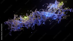 3D animation of abstract DNA on black background. Conceptual design of genetic information for science animation. multicolored Dna molecule. DNA molecules in chromosomes. science, biology