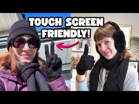 Geyoga 6-Piece Winter Set with Earmuffs, Hat + Touch Screen Friendly Gloves!