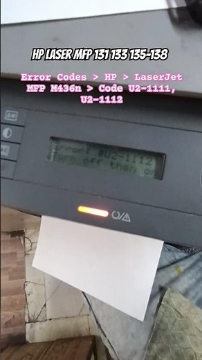 hp1188 printer Error Codes Code U2-1111, U2-1112 solution Hp 131 133 135-138 printer #hp #1188 #138