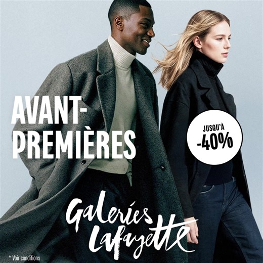 Avant-Premières Soldes 🛍️ Jusqu'à -40% sur une sélection de marques iconiques : trouvez vos pièces coup de cœur à prix réduits | Galeries Lafayette