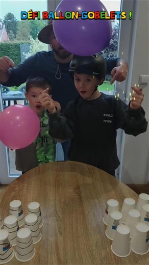 Who won this balloon and cup challenge? 🤪 #challenge