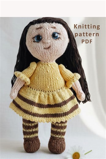 Knitted Doll Pattern PDF , Waldorf Style Handmade Soft Toy Doll Tutorial - Etsy