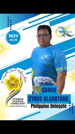 1.5K views · 64 reactions | Head Coach CYRUS ALCANTARA Philippine Delegate - Swimming 14th Asean School Games 2025 Brunei, Darussalam November 20-29, 2025 "On behalf of the entire team, we want to wish our amazing coach the best of luck!" Qc Waves is very PROUD of you ❤️  #QcWavesCoachCyrus #QcWavesAseanGames2025 #QcWavesSwimClubInc #QcWeMakeWaves | QC Waves Swim Club Inc. | Facebook
