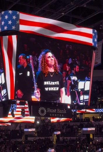 Happy International Women’s day from the National Anthem at the Spurs V Rockets game! #spurs #nationalanthem