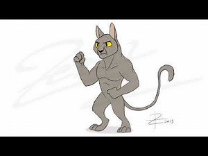 Feral Cat Turns into Werecat TF Animation
