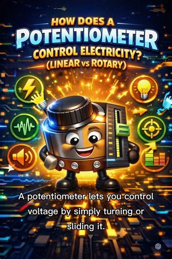 “Turn or Slide? 🎚️ The Secret Behind Potentiometers Explained!” #shorts #techexplained #howitworks