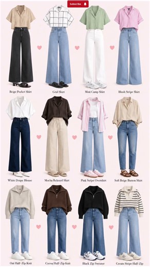 12 Chic Shirt & Half-Zip Knit Outfit Ideas | Classy Casual Denim Styling Inspiration ✨ #shorts