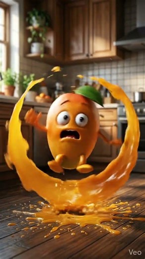 Mango Baby Slip Spin 😂🥭 Epic Juice Fail #shorts