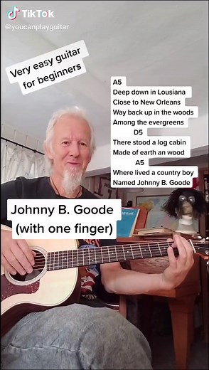 Play Johnny B. Goode with one finger. #johnnybgoode #beginnerguitar #easyguitar #fy #foryou #guitarplayer #guitarist #guitarlesson #song #music