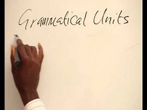 GRAMMATICAL UNITS