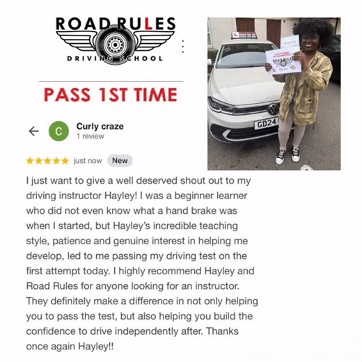 Road Rules Driving School® | We’ll dive to Barbara passing her driving test 1st Time @ #belvederedrivingtestcentre trained by Instructor Hayley 🚗 #learntodrive... | Instagram