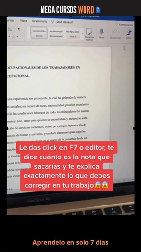 📄 ¿Miedo a que tu documento no esté perfecto? Sé lo que se siente: terminas un informe o tarea y te quedas con esa duda de si cometiste errores ortográficos o si el tono es el adecuado. A veces, el miedo a equivocarnos nos hace perder horas revisando una y otra vez. 😥 ¡No estás solo! Te comparto un secreto para que recuperes la confianza: Presiona la tecla F7 o busca el botón "Editor" en la parte superior. Word calificará tu trabajo y te dirá exactamente qué corregir para que luzca profesional