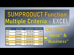 SUMPRODUCT Function Multiple Criteria