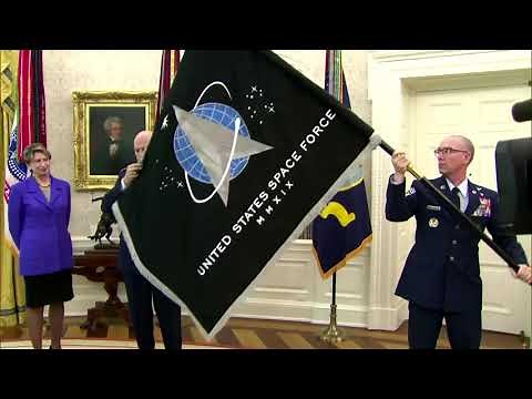 Trump unveils U.S. Space Force official flag