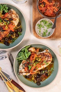 Our friend Meg's California Olive Pepper Relish is your secret weapon to transform a simple meal from mundane to magical! Keep a batch of this flavor bomb on hand to top your favorite protein or even a cauliflower steak. Get the recipe from This Mess is Ours: https://thismessisours.com/cauliflower-steak/ | California Grown