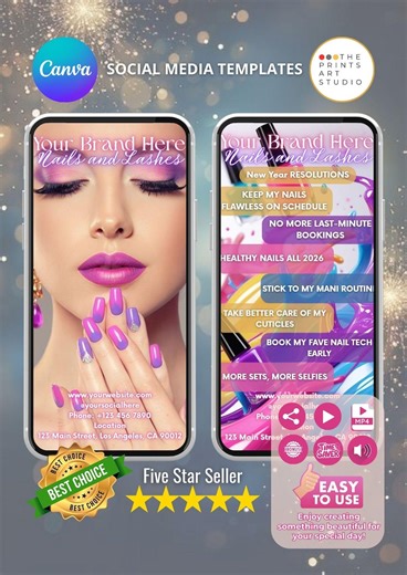 DIY Nail Tech Flyer Template - Special Deal Promo Marketing Material for Salon Booking Business Social Media - Etsy Canada