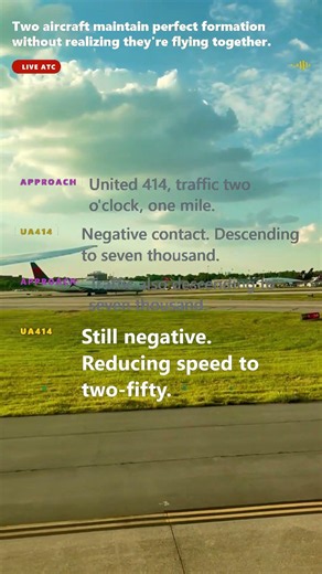 Two aircraft maintain perfect formation without realizing they're flying together.