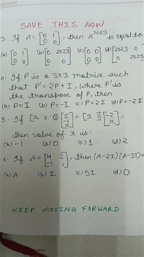 ​Struggling with Matrices? Master Class 12 Maths Ch-3 MCQs for Boards 2025-26 with Pawan Sir