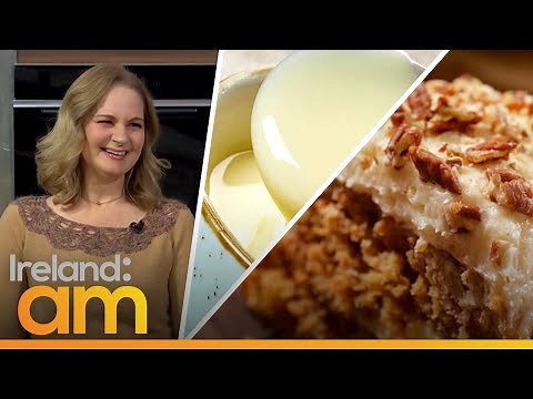 How to make Buttermilk Pecan Cake & Bourbon Custard | Krissy Gibson | Ireland AM