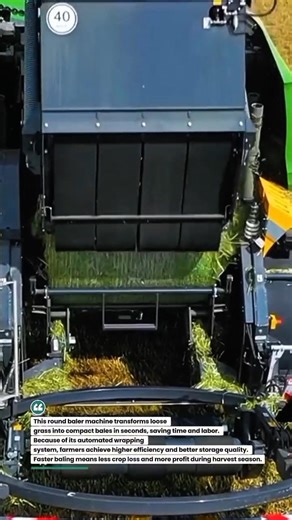 Round Baler Machine Boosts Harvest Efficiency Fast #Farming #Agriculture #Machinery