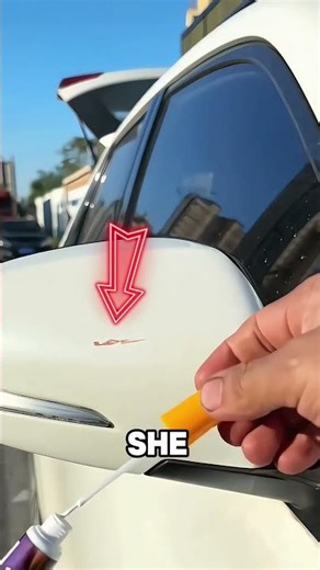 She Fixed a Car Scratch with Nail Polish#funny