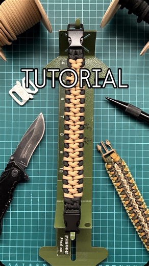 Snakeknot on Instagram: "“Kenjutsu” Knot Tutorial 🧵 I saw this knot on Facebook and wanted to share it with you in a tutorial format. Not my original design, just sharing a cool knot with the paracord community. 👊 The core its a 4 strands cow hitch #paracord #paracordknot #paracordtutorial #knots #knotty #edcgear #edc #handmade #diy #survivalgear #tacticalgear #ropework #paracordbracelet #craft"