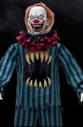 65" Hollow Clown With Teeth Halloween Animatronic