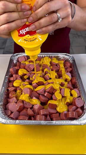 Easy Party & Game-Day Snack I love to make these easy slow cookied candied weiners with mustard | Rachel’s Kitchen