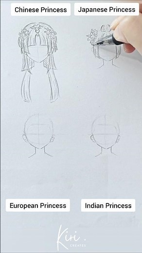 Anime Princess Hair Ideas Part 1 | How to draw anime hair #howtodrawanime #animehairstyle