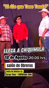 3.6K reactions · 110 shares | Llega a la Feria de CHIQUIMULA  La Obra mas vista en el siglo 21 EL DIA QUE TECO TEMIÓ 鸞 FECHA: Este 12 de Agosto LUGAR: Salón de Obreros HORA: 20:00 hrs Mesa: Q150 Silla: Q100 Boletos a la venta en Burger Diner y Américana 2000 | Los Tres Huitecos | Facebook